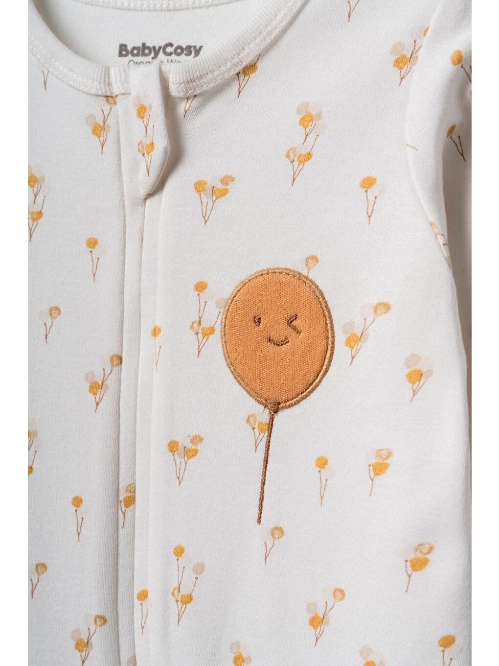 Ekru Bebek Tulum %100 Organik Pamuk , Bebek - Yenidoğan- csy3061-2