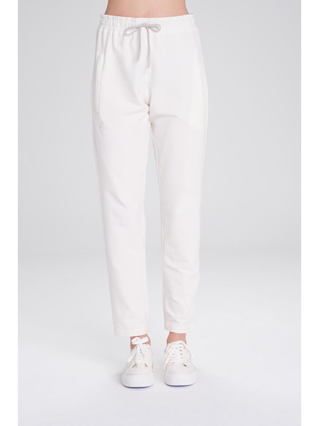 Active Pamuklu Boru Paça Ekru Spor Pantolonu Eşofman Altı Act-4