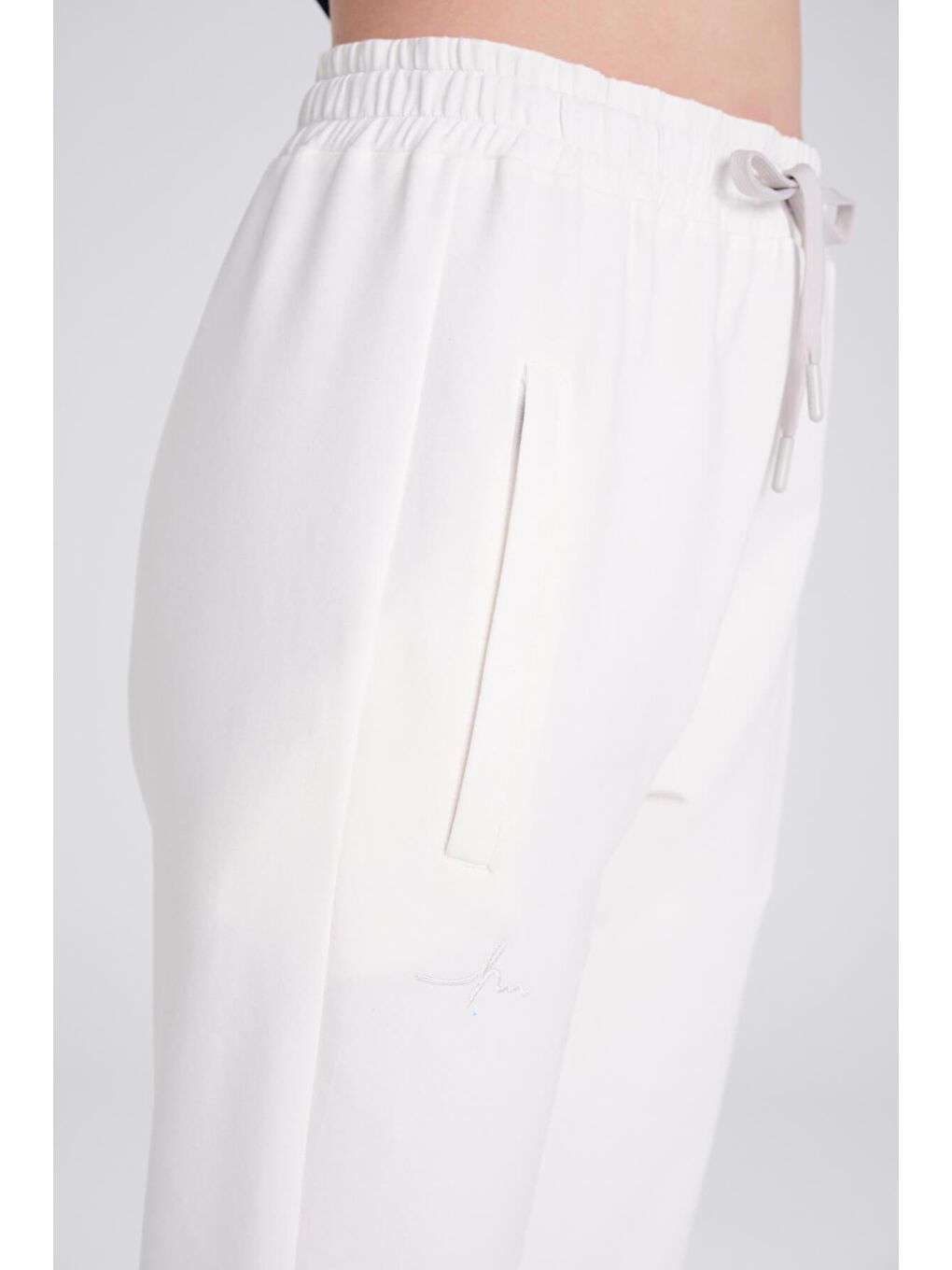 Active Pamuklu Boru Paça Ekru Spor Pantolonu Eşofman Altı Act-4-2