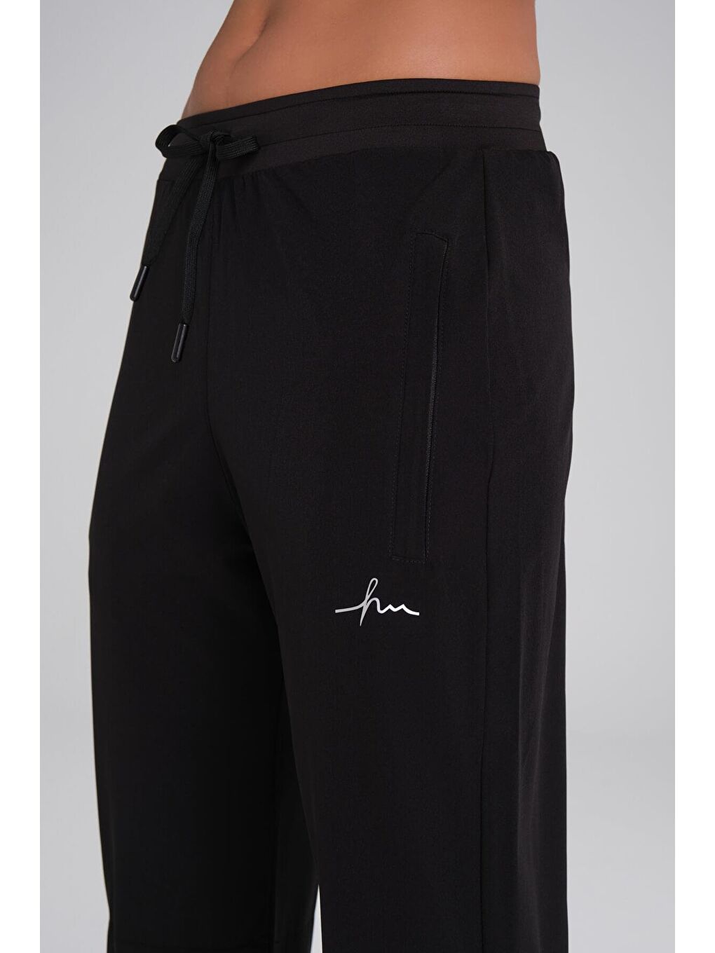 Active Çift Katmanlı Taytlı Boru Paça Siyah Spor Pantolonu Eşofman Altı Act-3-3