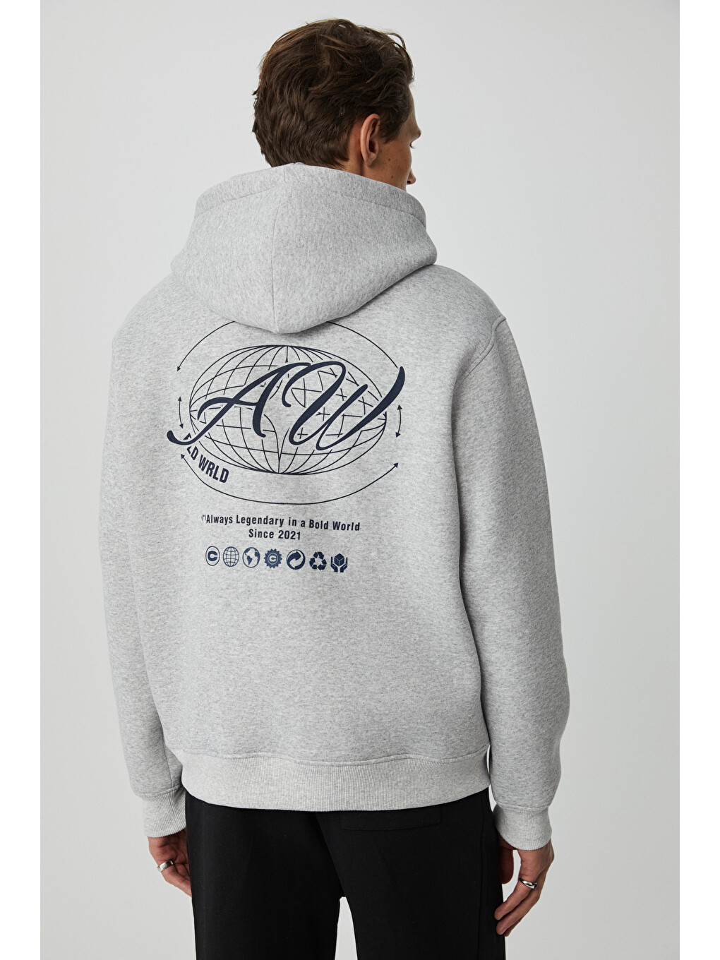 Legandary Erkek Yumuşacık Gri Melanj Sweatshirt-3