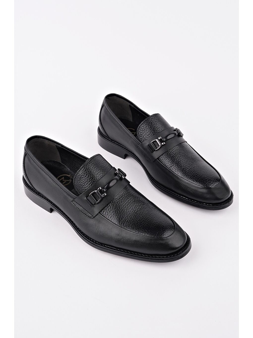 Siyah BONDY Hakiki Deri Klasik Günlük Ortopedik Erkek Ayakkabı-1