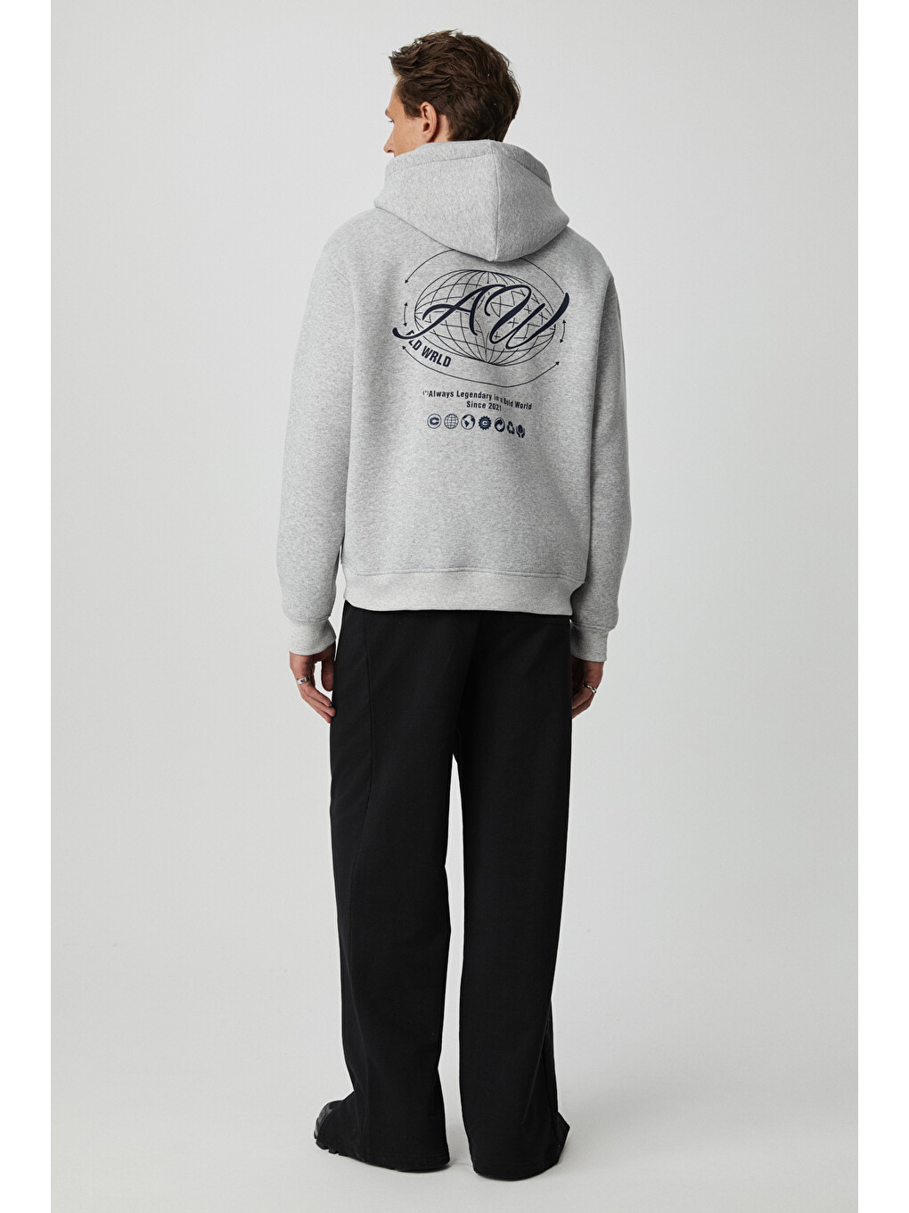 Legandary Erkek Yumuşacık Gri Melanj Sweatshirt-4