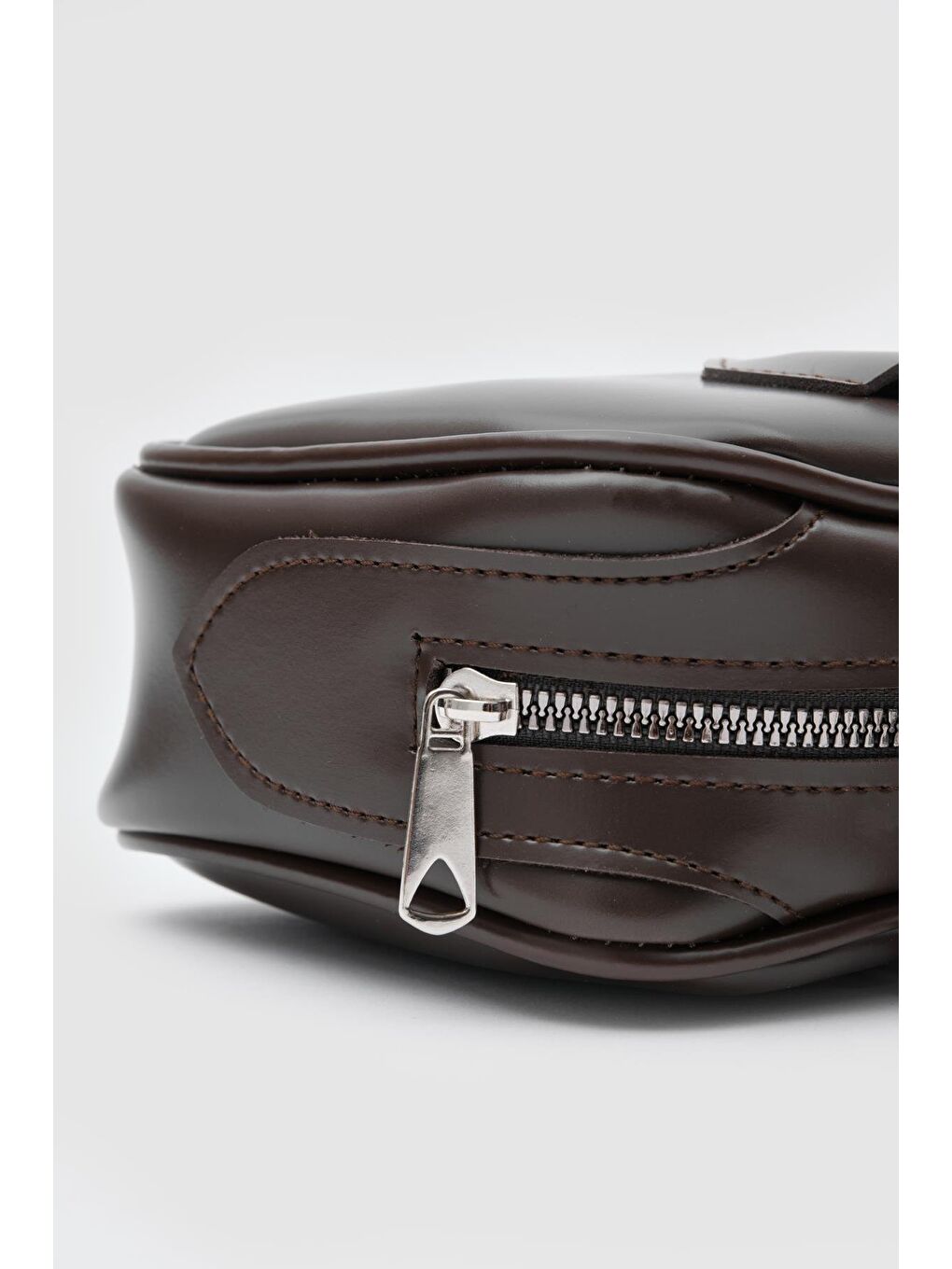 Kahverengi Boheme Vintage Bowling Çanta Acı Kahve-3