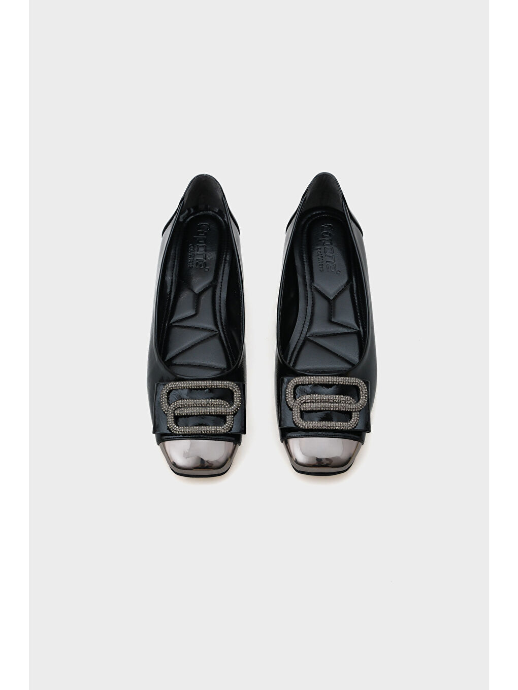 Bej Adina Küt Burunlu Aynalı Taşlı Tokalı Kadın Babet-4