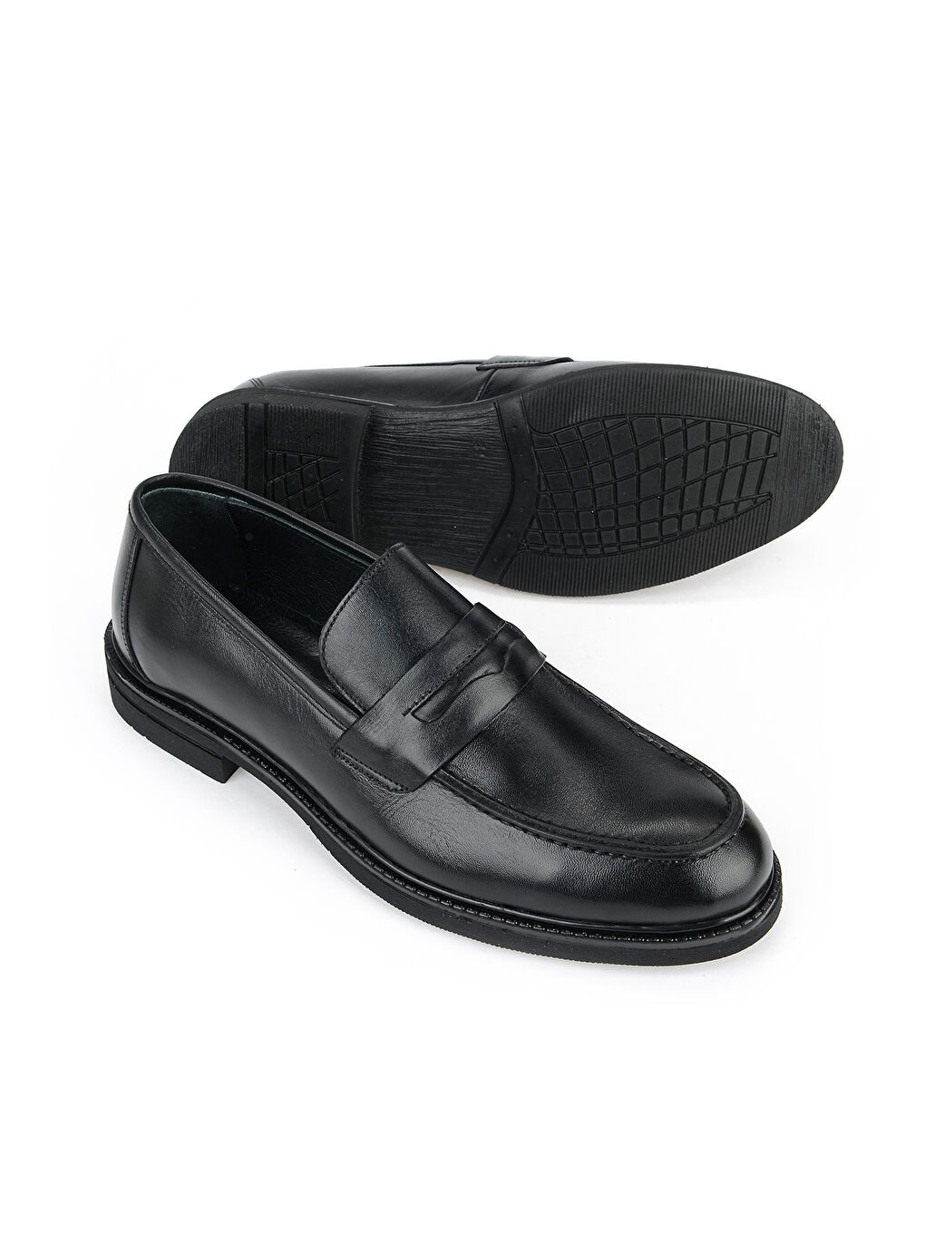 Erkek Hakiki Deri Klasik Ayakkabı 161985Z16022 Siyah-3