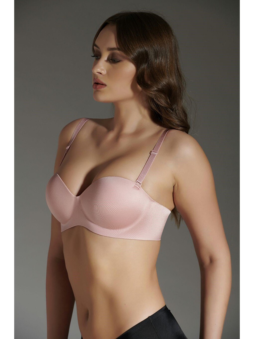 Pembe Destekli Lazer Soft Kap Straplez C16055 Pudra-2