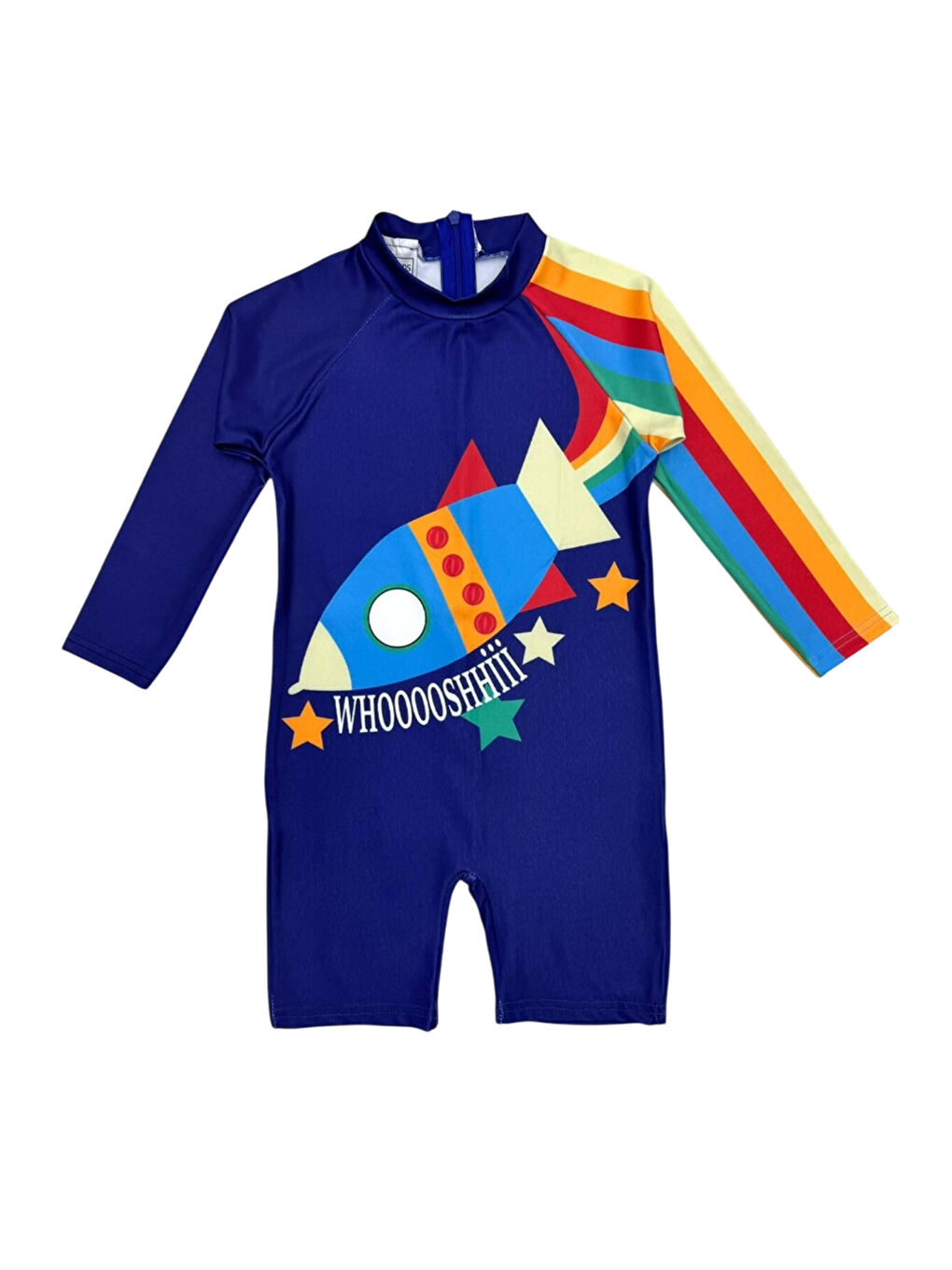 Lacivert Uzun Kollu Fermuarlı Erkek Çocuk Mayo