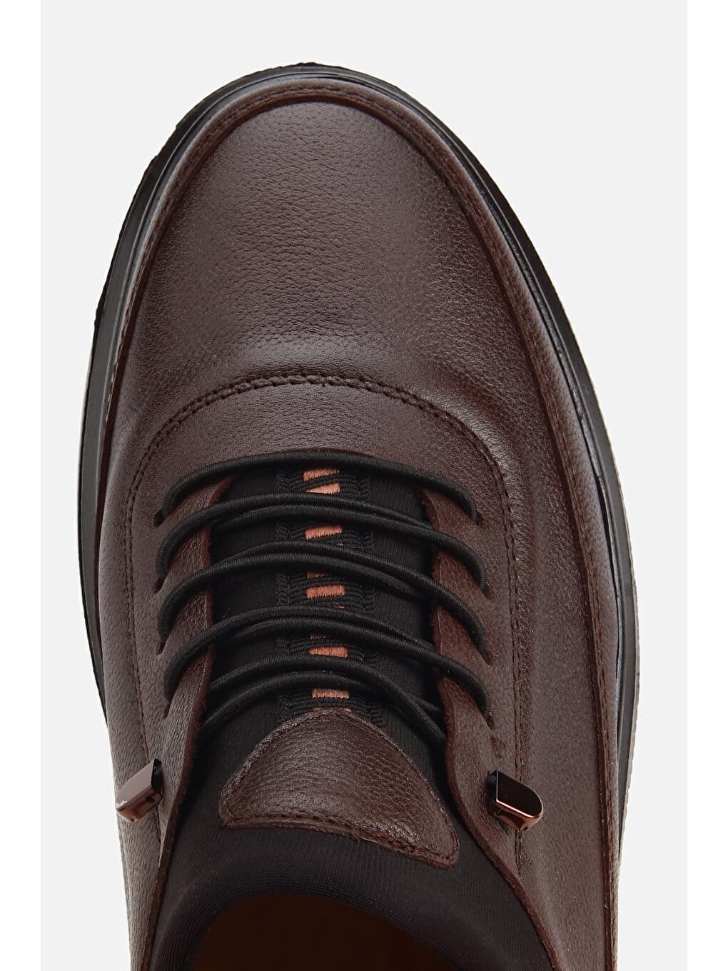 Erkek Kahverengi Deri Baskılı Bağxık Detaylı Sneaker-4