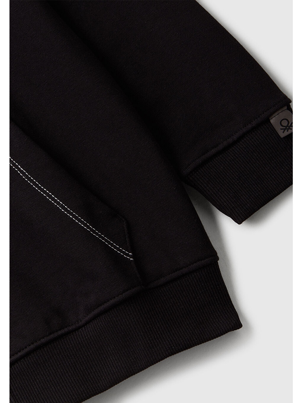 Erkek Çocuk Siyah Logolu Etiket Detaylı Fermuarlı Kapüşonlu Sweatshirt-2