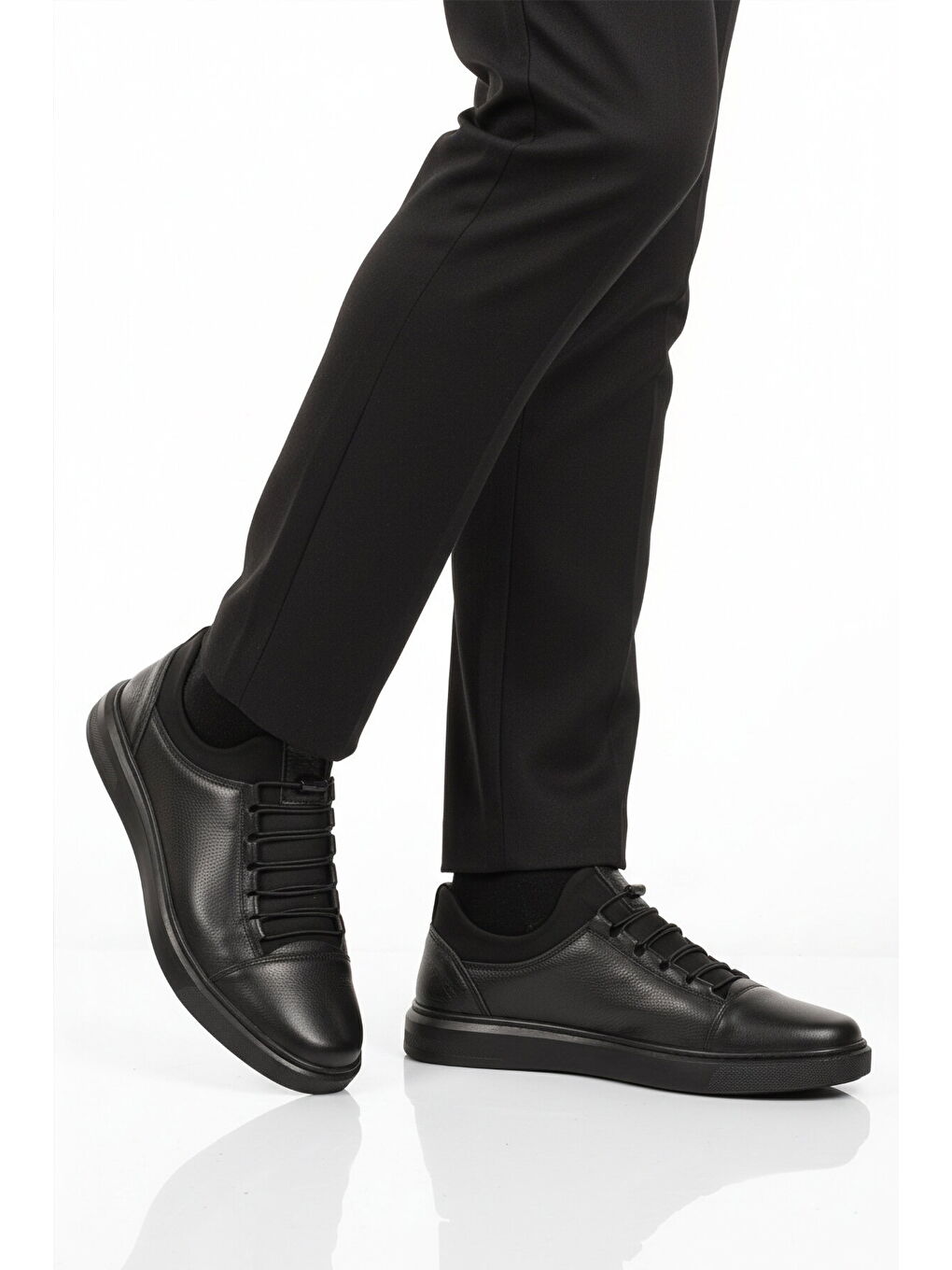 Siyah Hakiki Deri Ortopedik Erkek Casual Ayakkabı 422 M