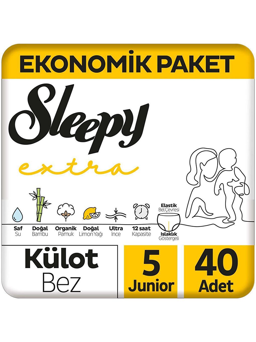 Extra Günlük Aktivite Ekonomik Paket Külot Bez 5 Numara Junior 40 Adet