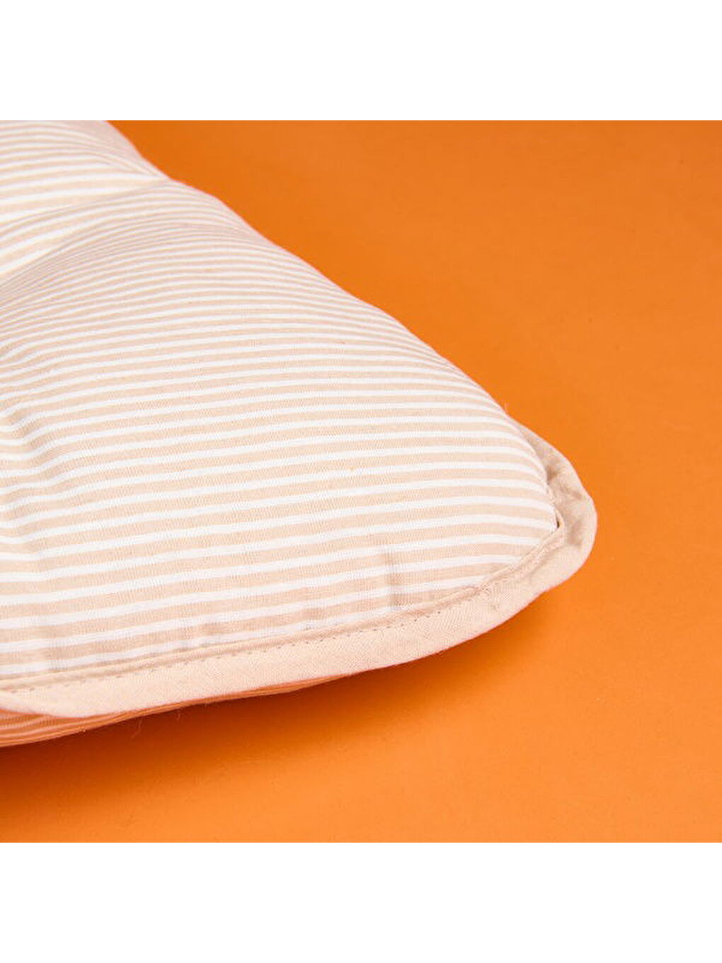 Soft Palm Breeze İnce Çizgili Sandalye Minderi - Ekru / Bej - 43x43 cm-4