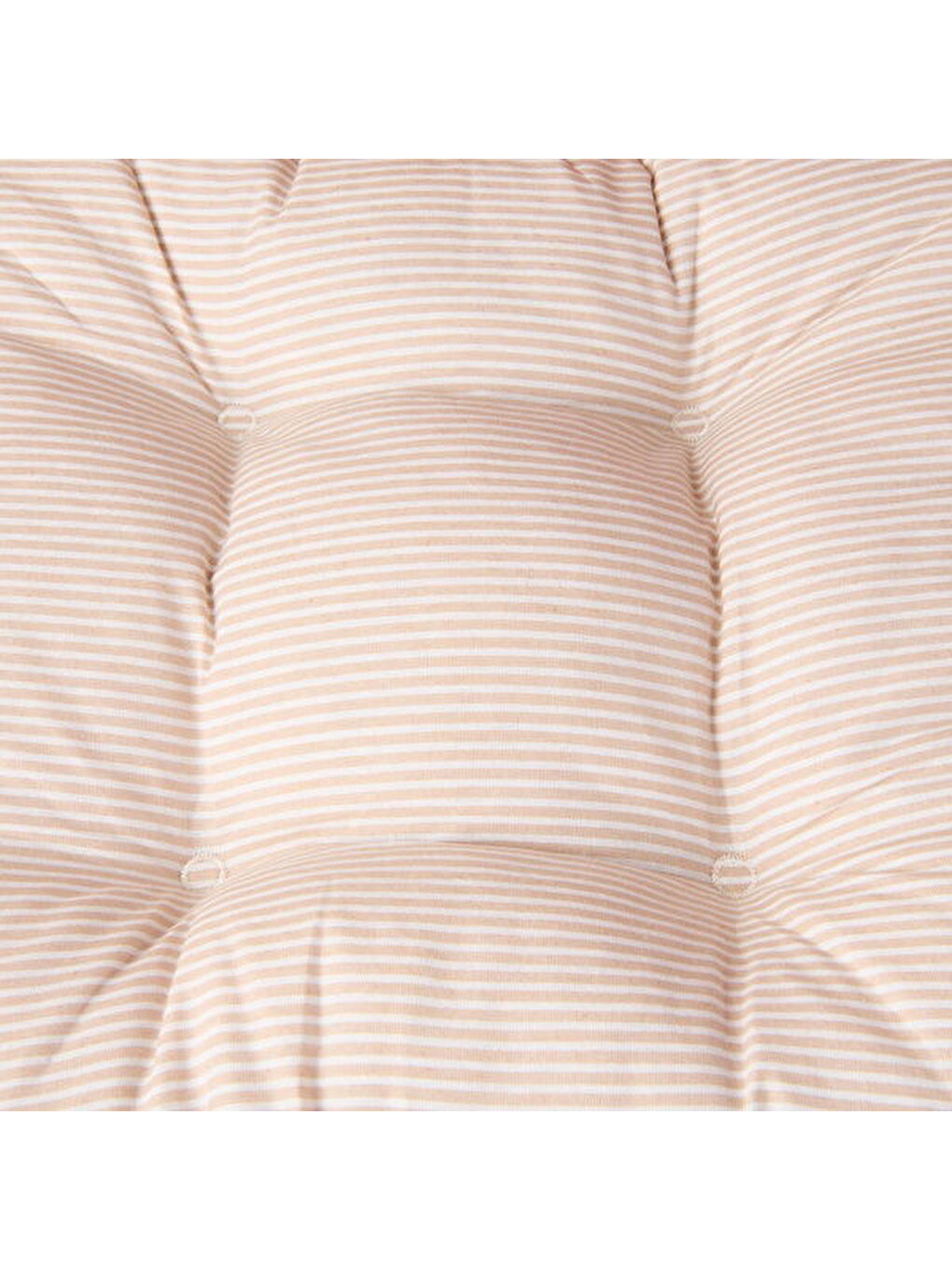 Soft Palm Breeze İnce Çizgili Sandalye Minderi - Ekru / Bej - 43x43 cm-5