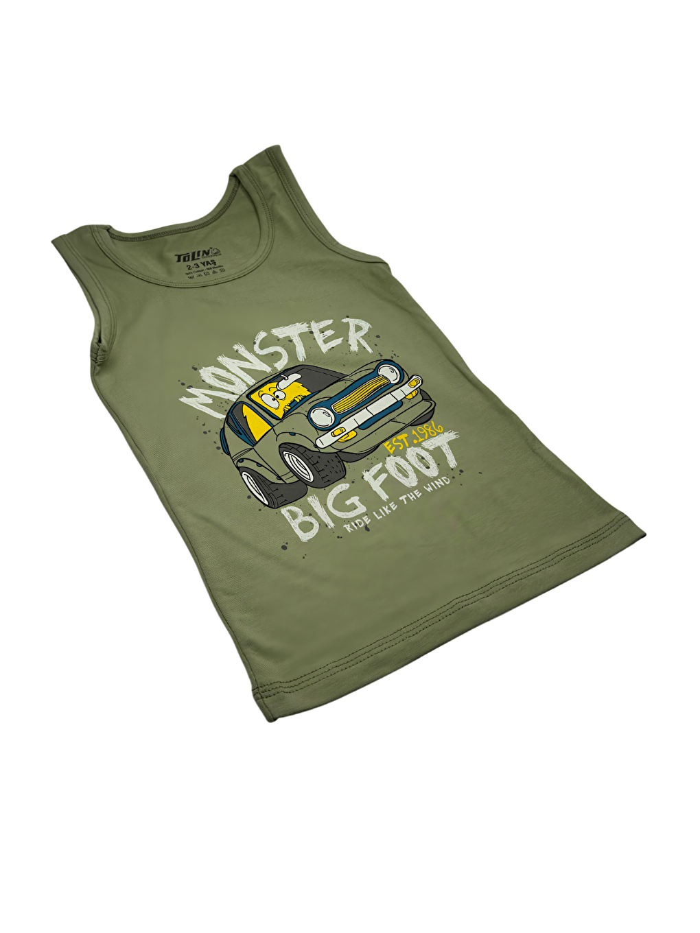 Mavi Erkek Çocuk 3 lü Paket Pamuklu Elastanlı Baskılı Atlet 133-08-2