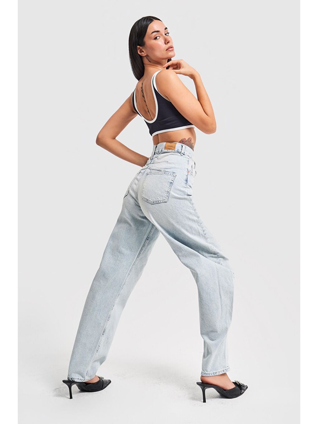 Mavi Kadın Snow jean Rengi Barrer Balon Fit Denim Pantolon-2