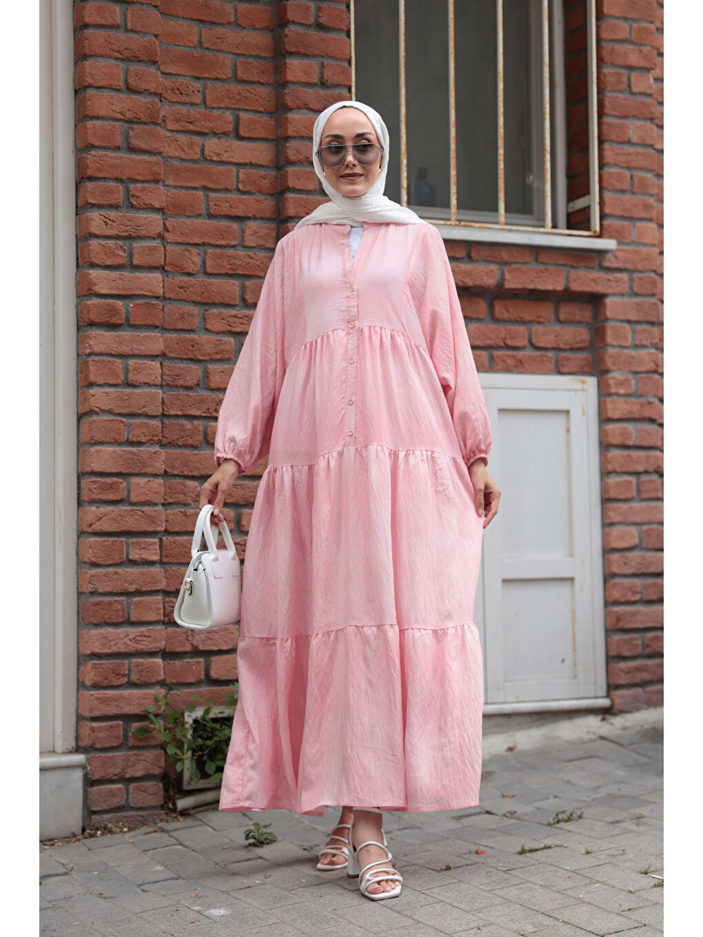 Kadın Katleya Model Elbise Pembe-2