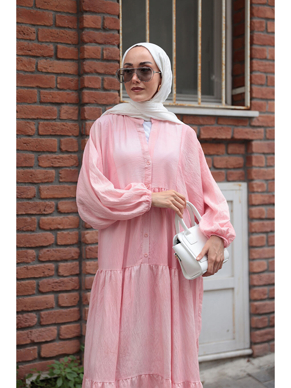 Kadın Katleya Model Elbise Pembe-3