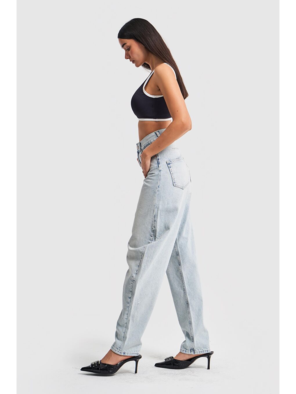 Mavi Kadın Snow jean Rengi Barrer Balon Fit Denim Pantolon-3