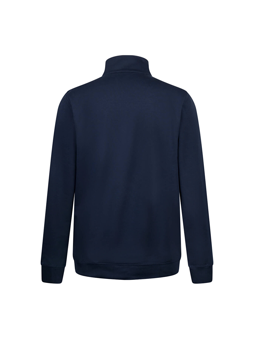 Lacivert Regular Fit Fermuarlı Dik Yaka Pamuklu Sweatshirt-1
