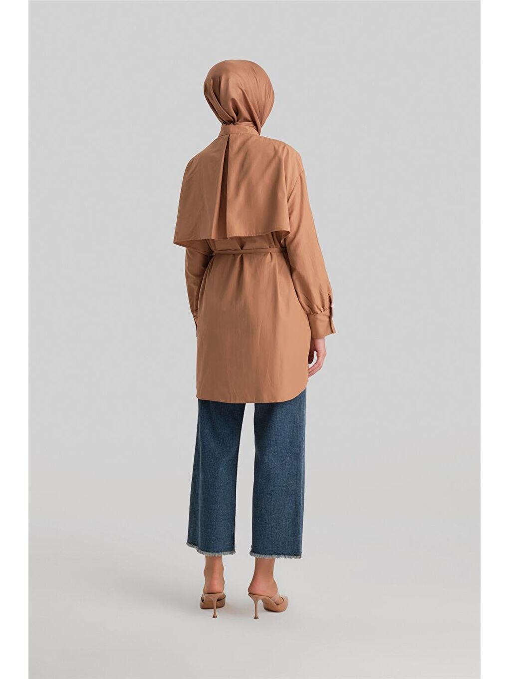 Kahverengi Rüzgarlıklı Coton Gömlek Ort3442 Camel-5