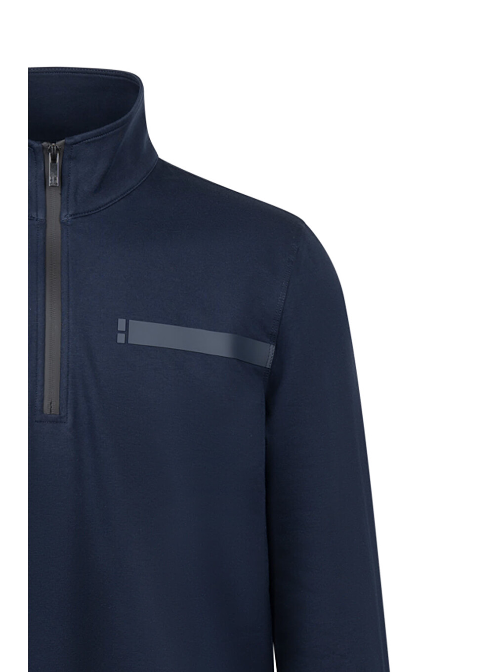 Lacivert Regular Fit Fermuarlı Dik Yaka Pamuklu Sweatshirt-2