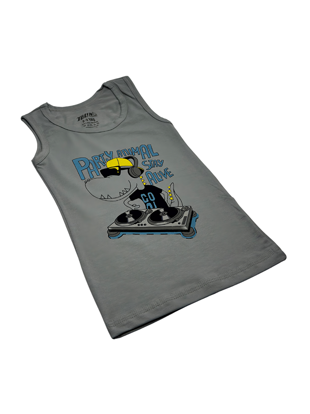 Yeşil Erkek Çocuk 3 lü Paket Pamuklu Elastanlı Baskılı Atlet 133-09-2