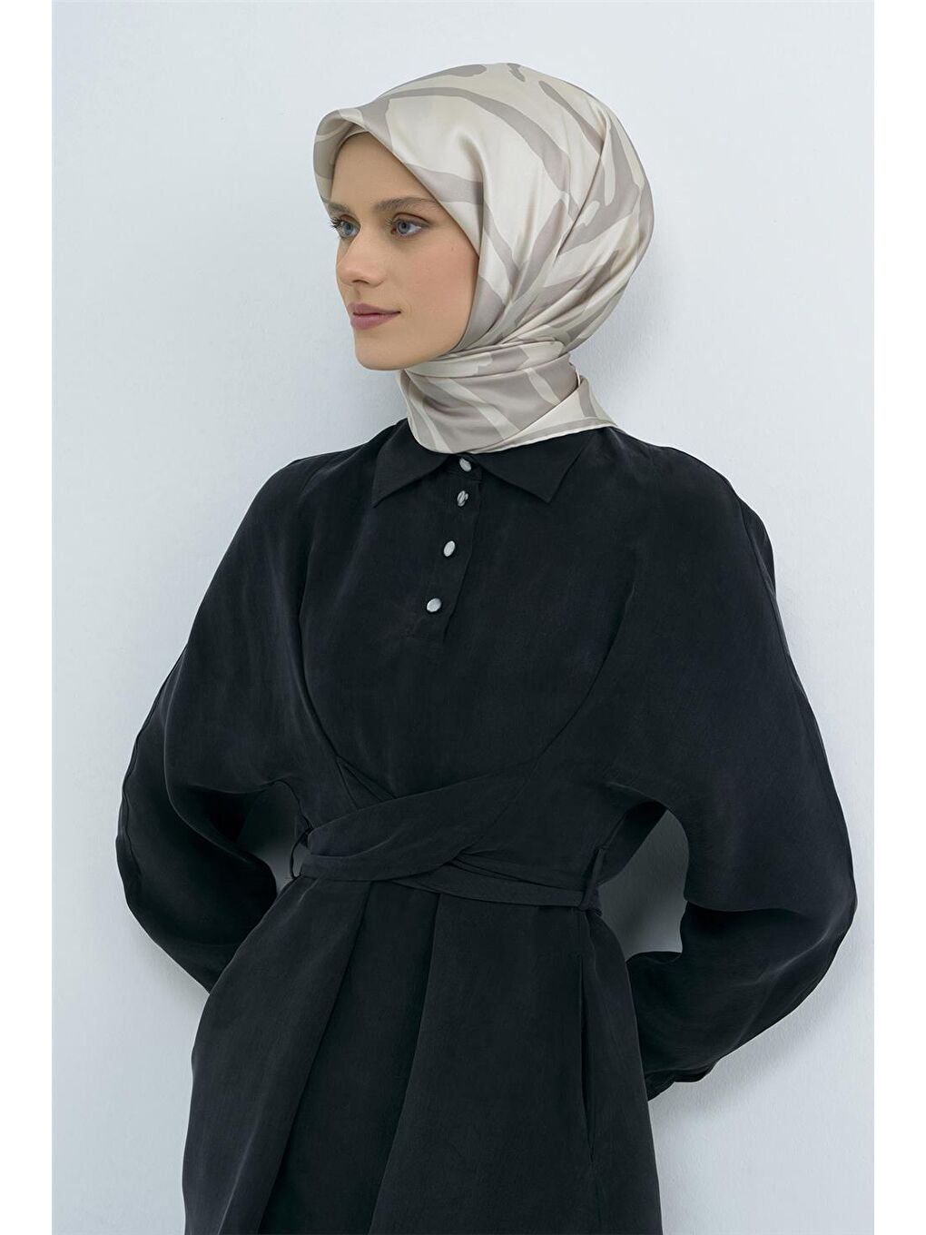 Bej Saf İpek Sura Eşarp 9554D 57-1