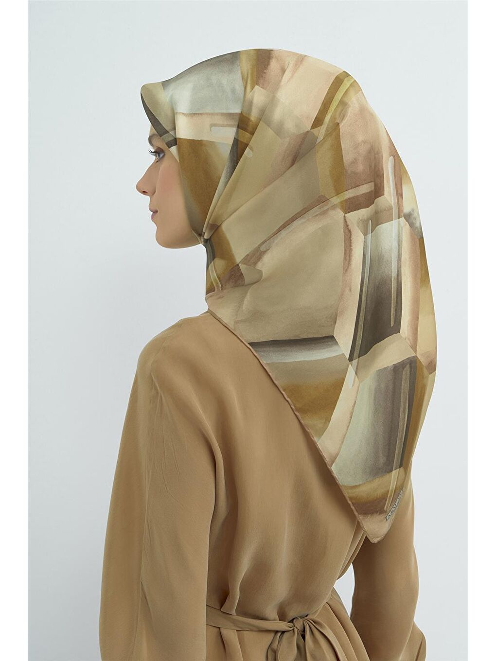 Kahverengi Saf İpek Twill Eşarp 9510D 53-2