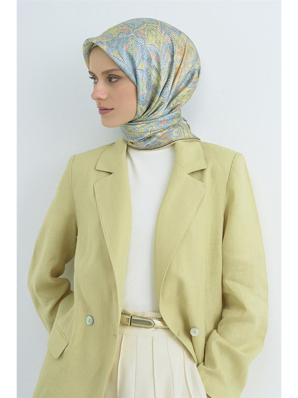 Karışık Saf İpek Twill Eşarp 9540D 81