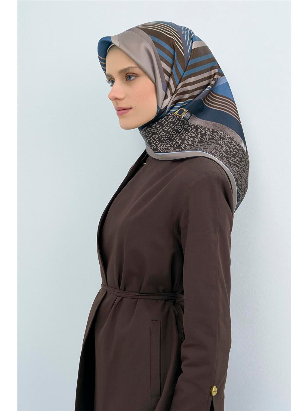 Bej Saf İpek Sura Eşarp 9521D 33-1