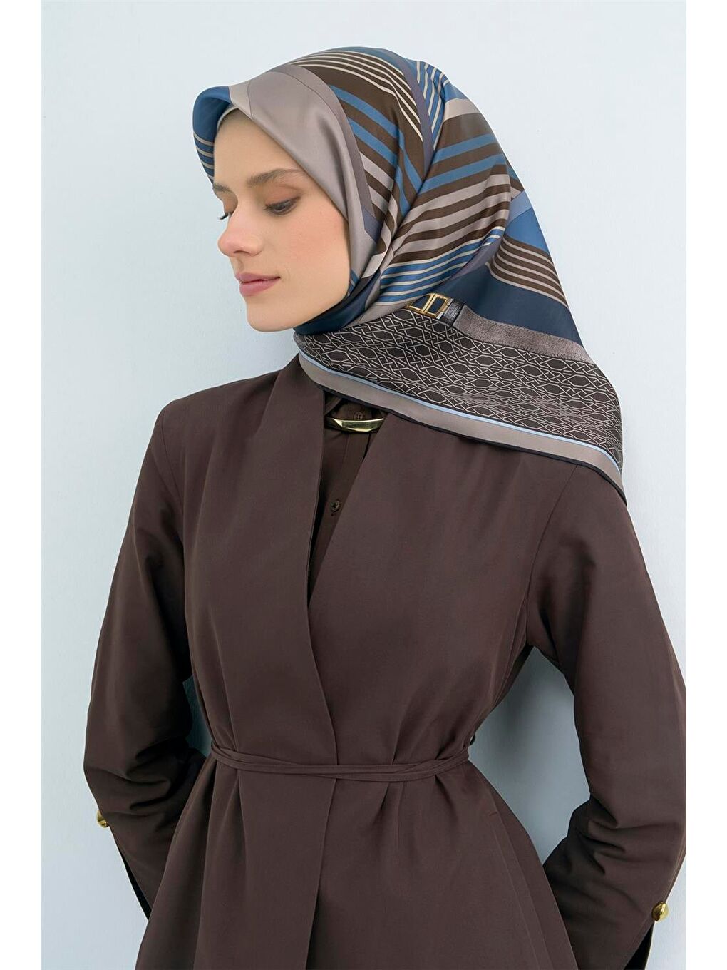 Bej Saf İpek Sura Eşarp 9521D 33-2