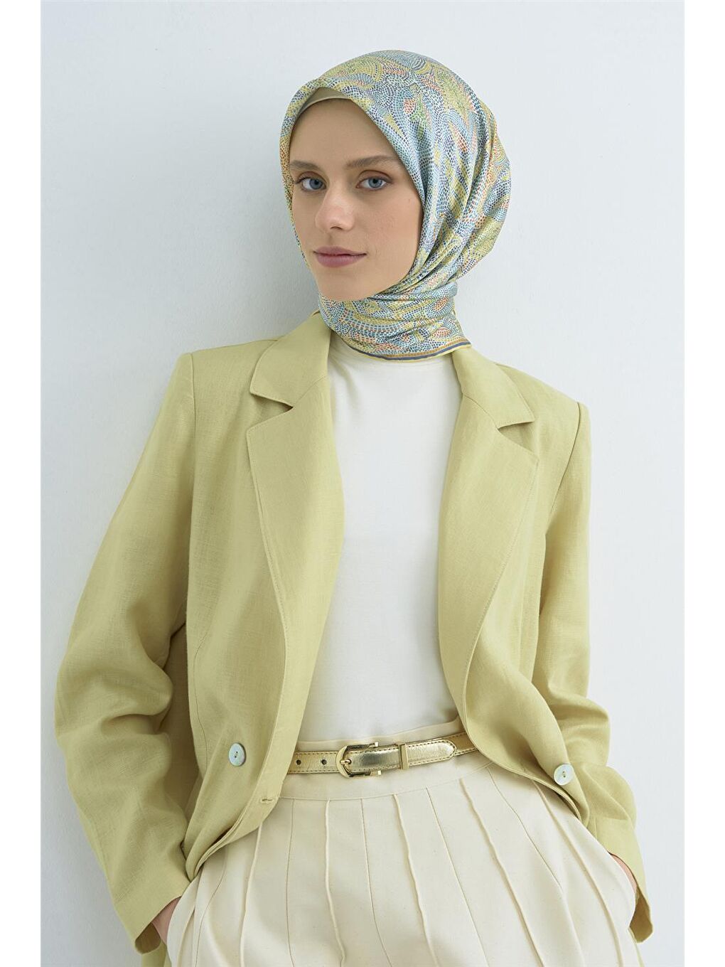 Karışık Saf İpek Twill Eşarp 9540D 81-1