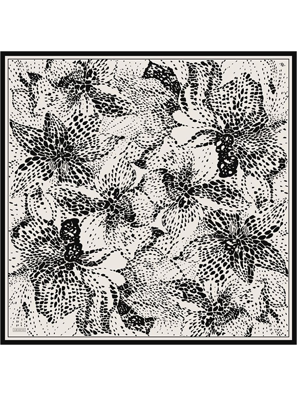 Ekru Saf İpek Twill Eşarp 9552D 81-4