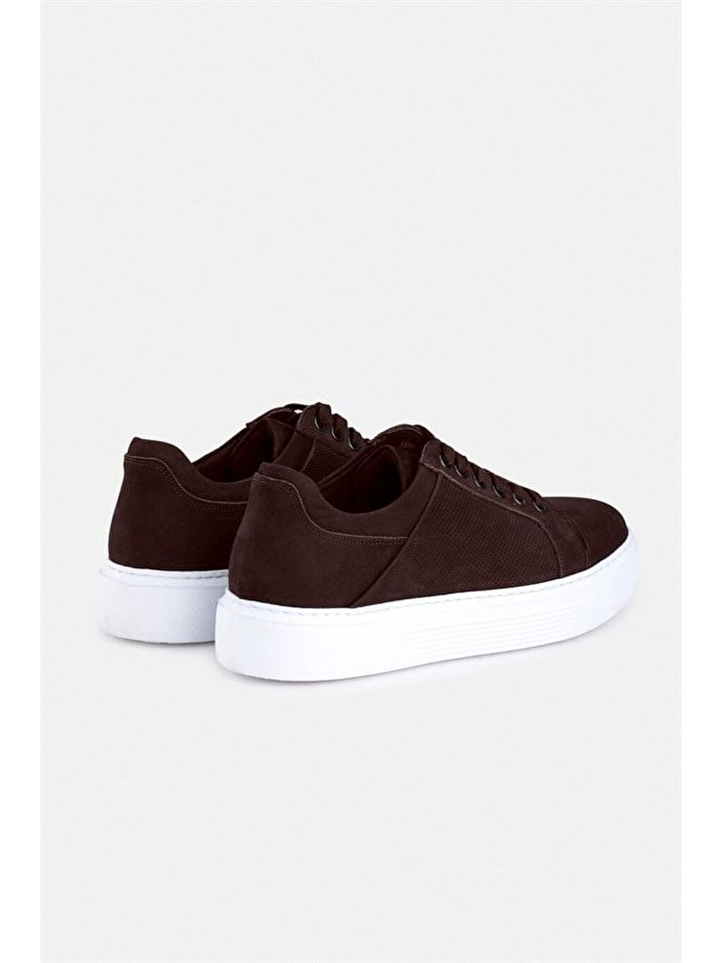 Kahverengi Koyu Kahve Gerçek Deri Bağcıklı Spor Ayakkabı-2