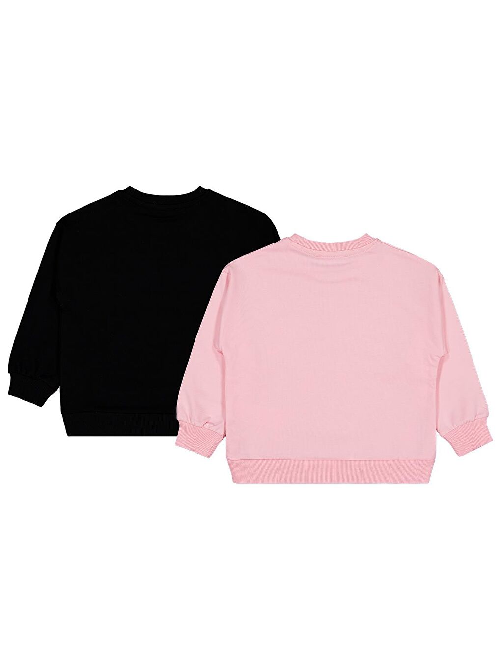 Beyaz Girls Fiyonk Baskılı 2'li Set 2-5 Yaş Sweatshirt - Standart-1