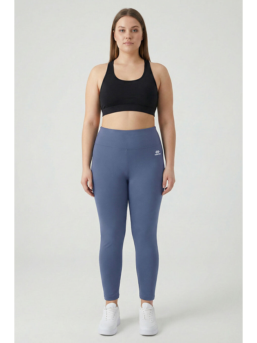 Petrol Yüksek Bel Toparlayıcı Battal Büyük Beden Kadın Tayt- 94650