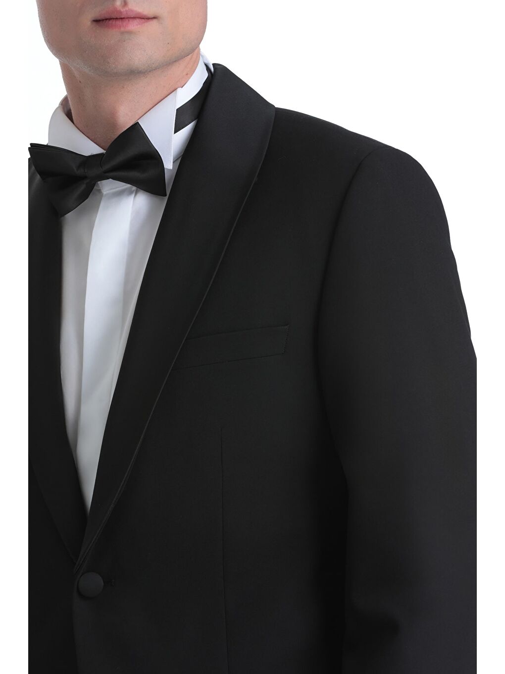 Siyah Slim Fit Çıkma Şal Yaka Klasik Damatlık-3