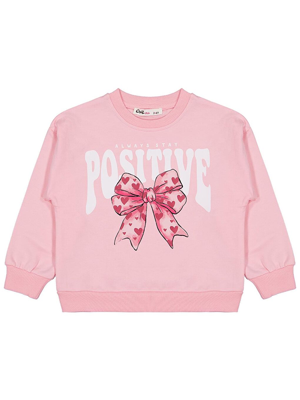 Beyaz Girls Fiyonk Baskılı 2'li Set 2-5 Yaş Sweatshirt - Standart-3
