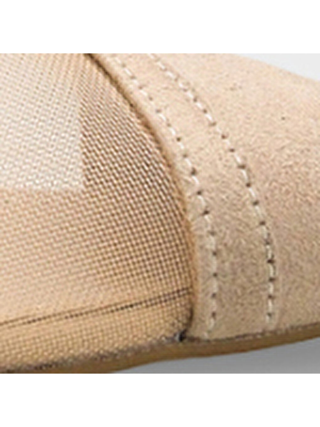 Bej Kathryn Hakiki Deri Astarlı Sivri Burunlu Orta Topuklu Fileli Arkası Açık Kadın Ayakkabı-6