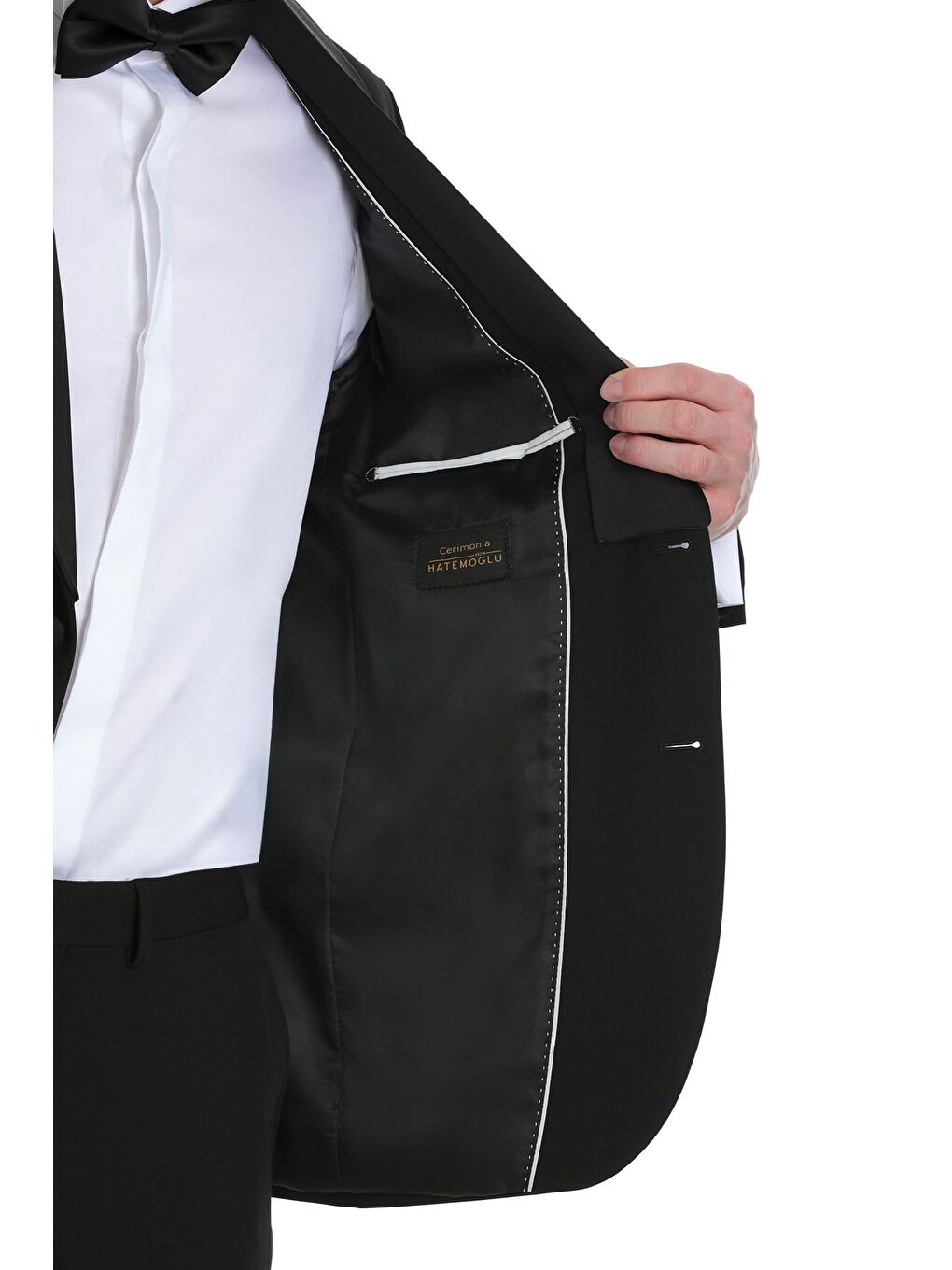 Siyah Slim Fit Çıkma Şal Yaka Klasik Damatlık-4