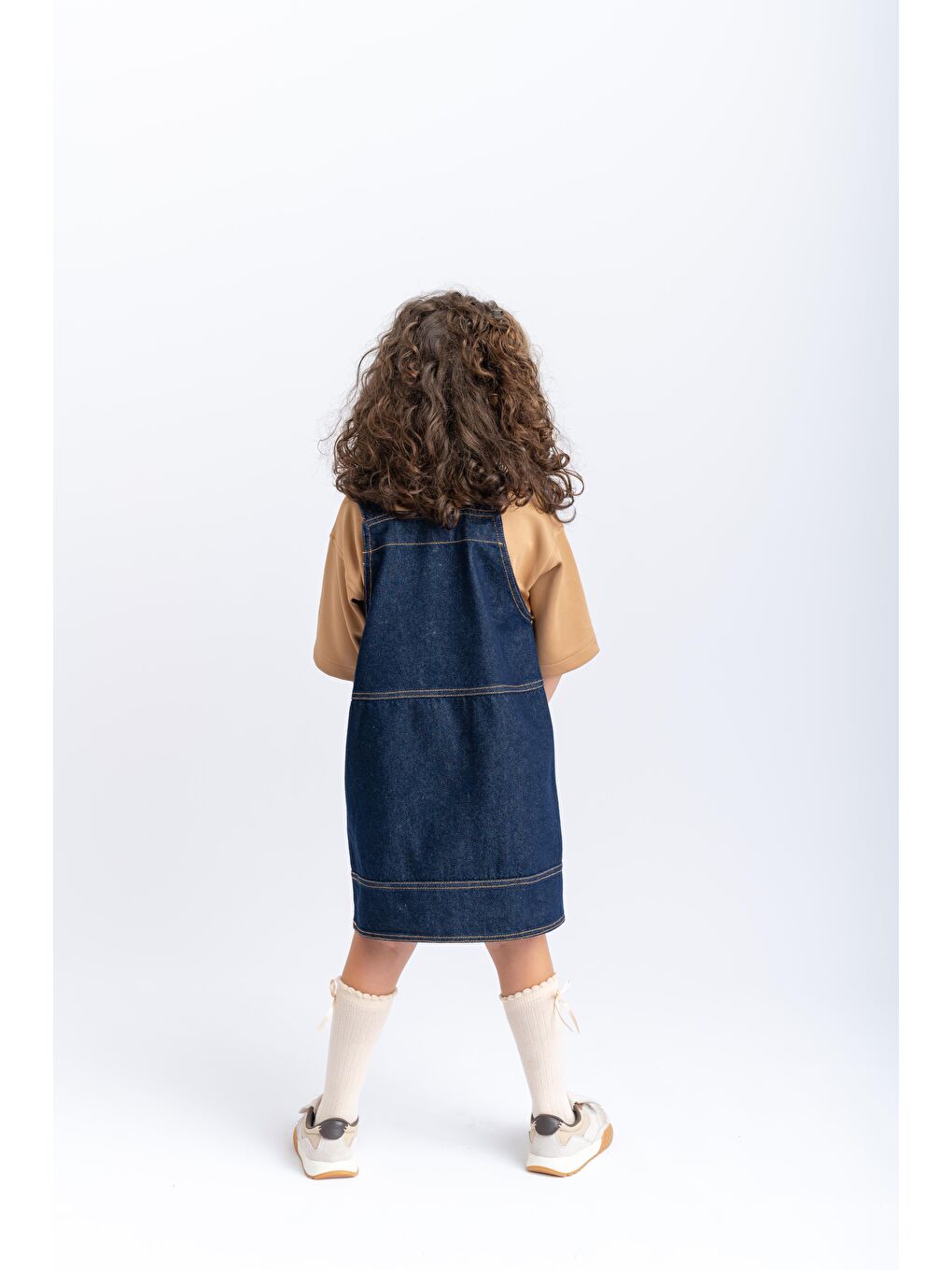 Mavi Kız Çocuk Jean Elbise-1