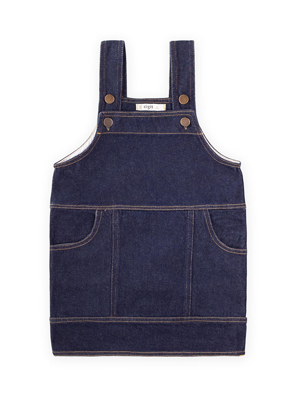 Mavi Kız Çocuk Jean Elbise-2