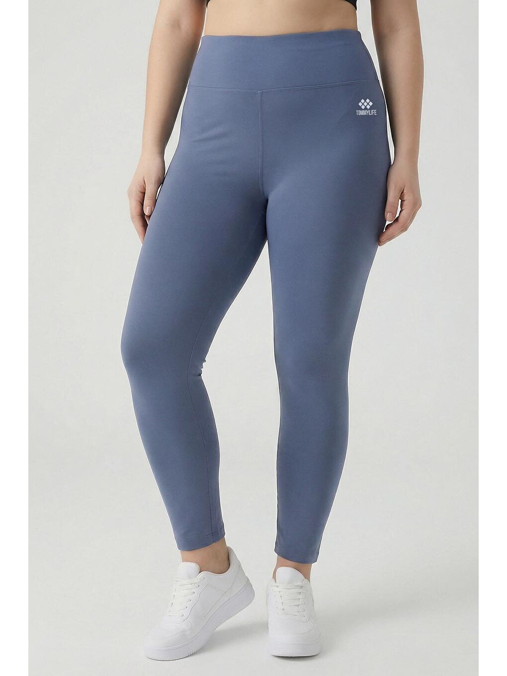 Petrol Yüksek Bel Toparlayıcı Battal Büyük Beden Kadın Tayt- 94650-1