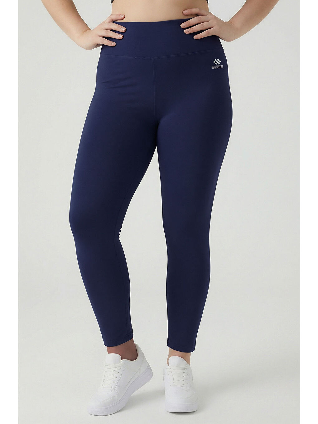 İndigo Yüksek Bel Toparlayıcı Battal Büyük Beden Kadın Tayt- 94650-1