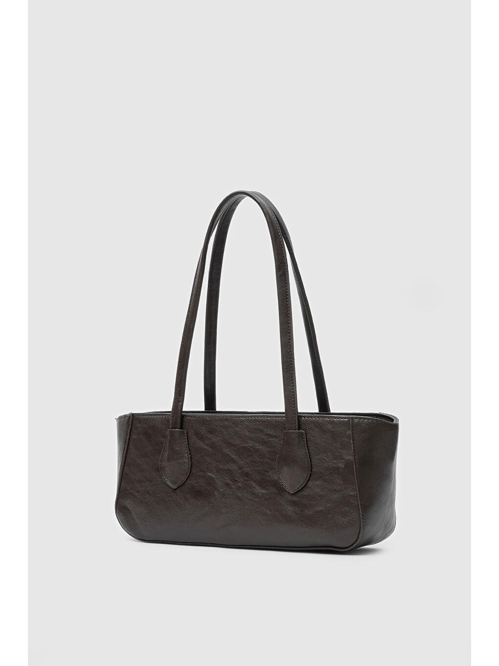 Kahverengi Lea Baget Çanta Acı Kahve-1