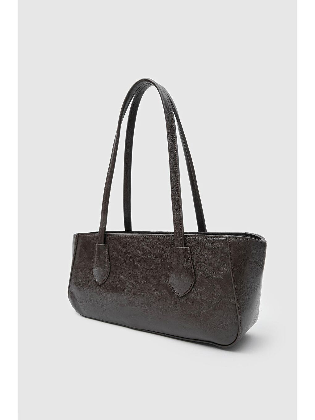 Kahverengi Lea Baget Çanta Acı Kahve-2