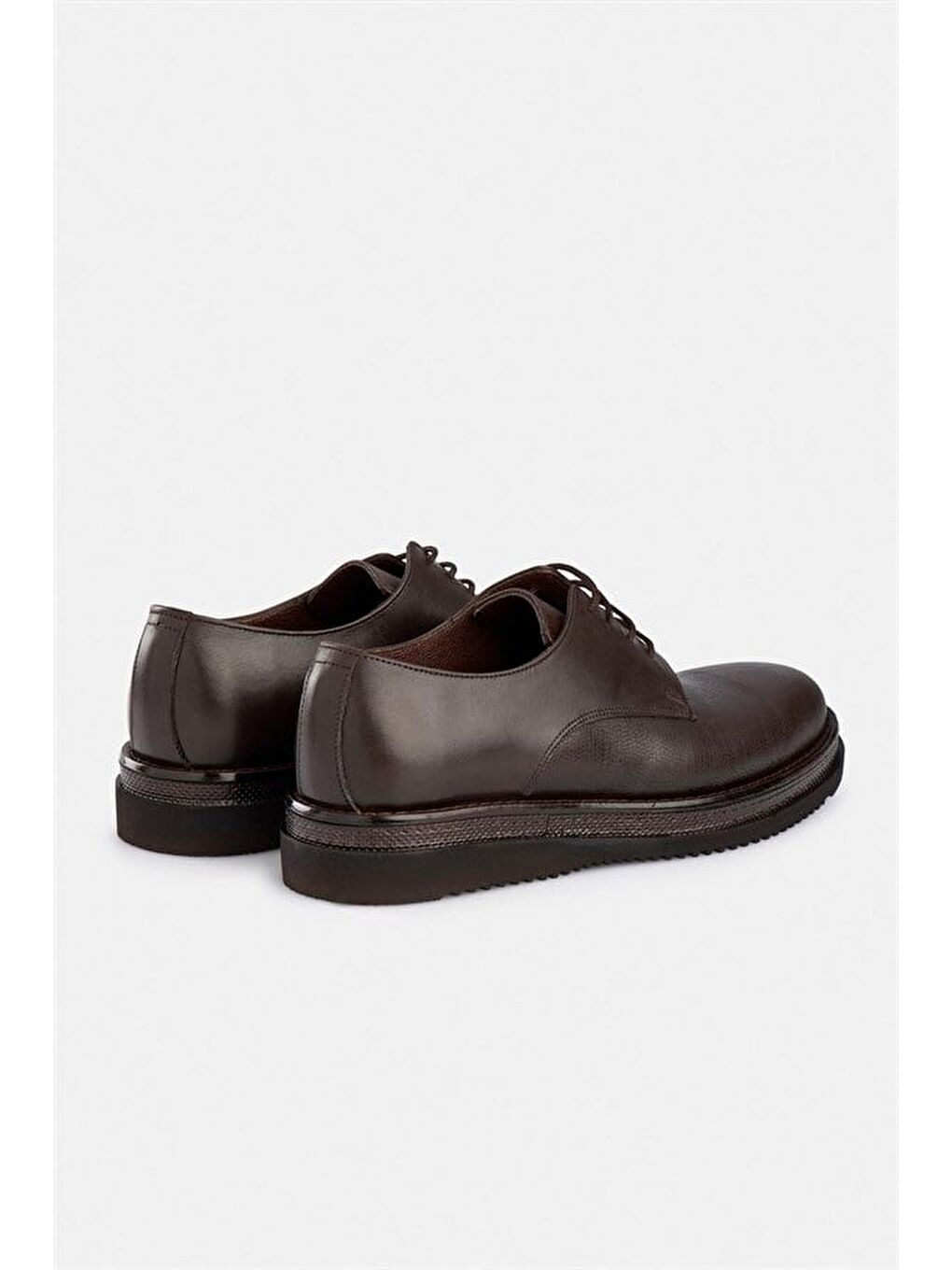 Kahverengi Koyu Kahve Gerçek Deri Bağcıklı Klasik Ayakkabı-2