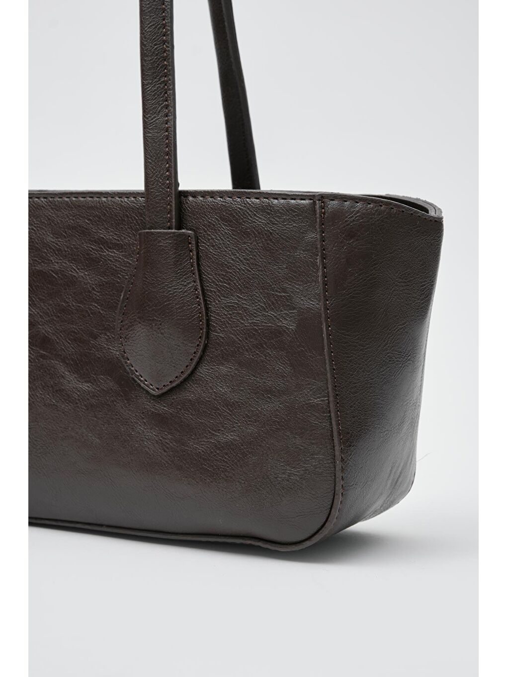 Kahverengi Lea Baget Çanta Acı Kahve-3