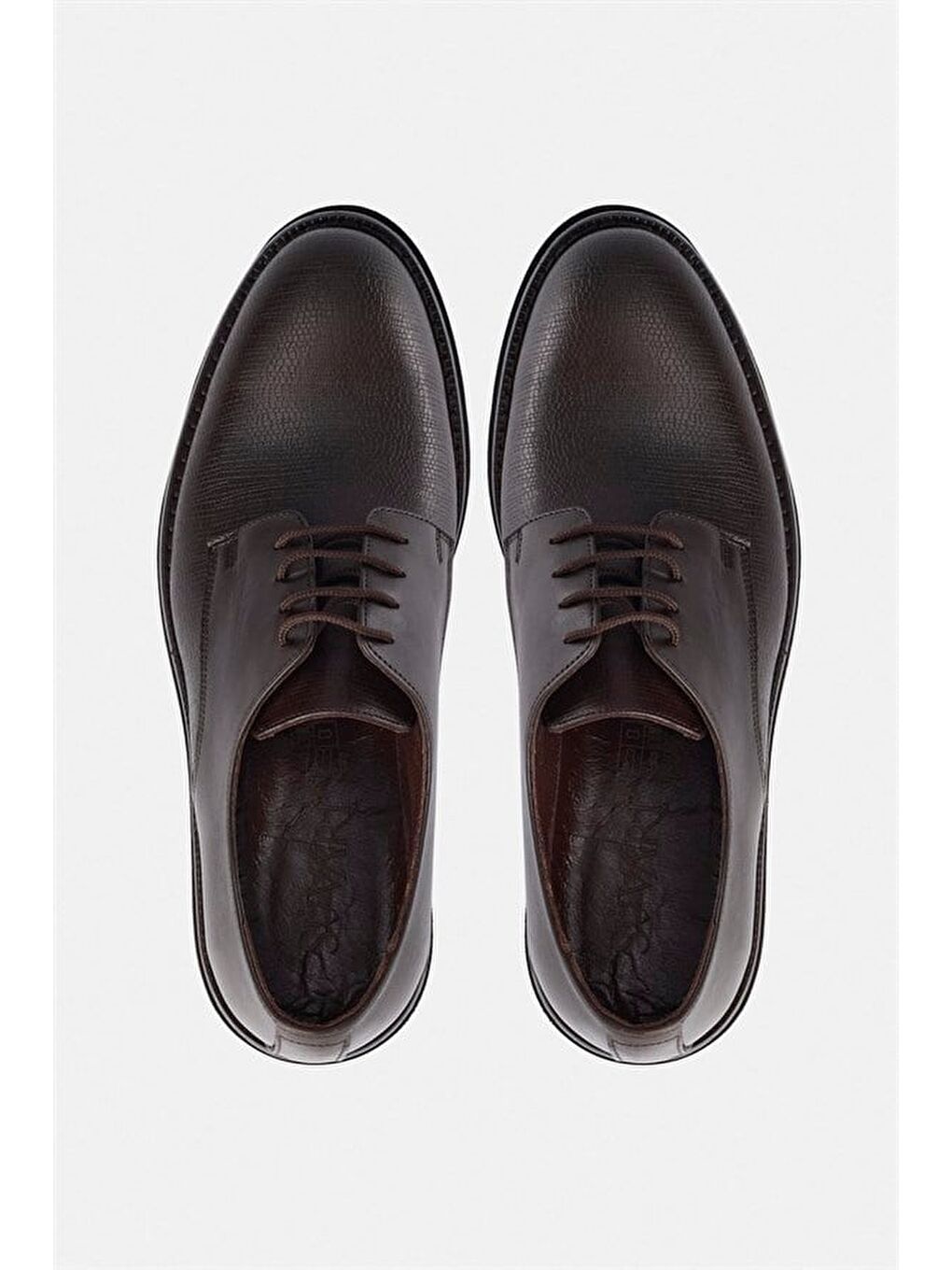 Kahverengi Koyu Kahve Gerçek Deri Bağcıklı Klasik Ayakkabı-4